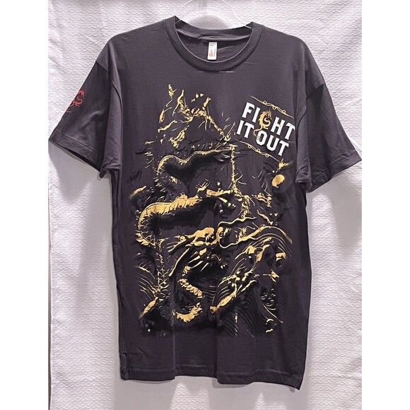 Anvil Other - NEW Fight it Out Dragon Graphic T Shirt Adult L MMA Boxing Viking Warrior Metal